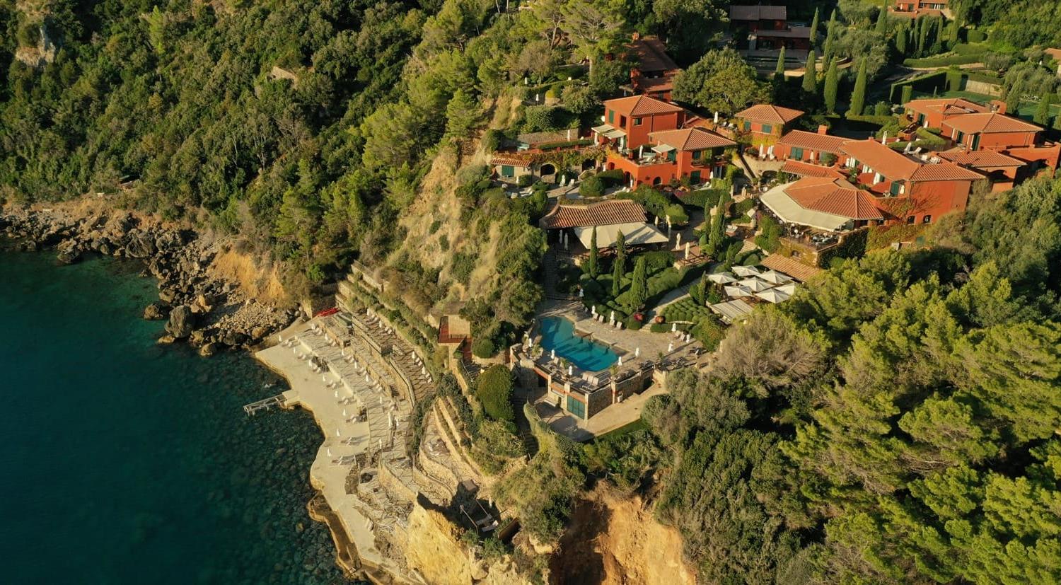 Hotel Il Pellicano sea view dining terrace in Porto Ercole Tuscany — photo 2